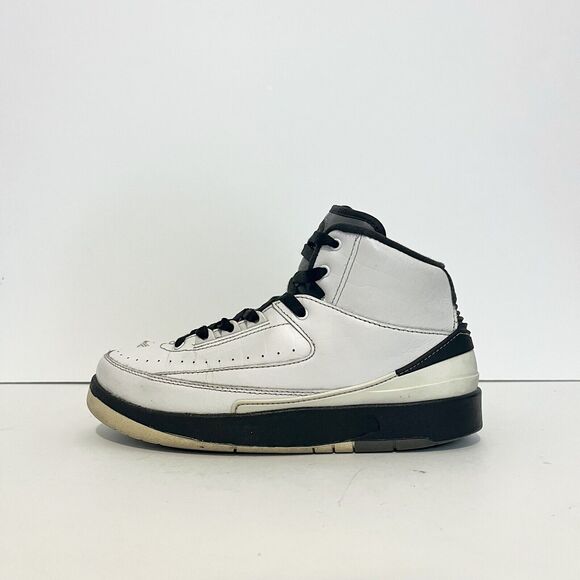 2015 Nike Air Jordan 2 II Retro GS Wing It White Blk Grey 834283-103 Rare Sz 5Y - Picture 1 of 8